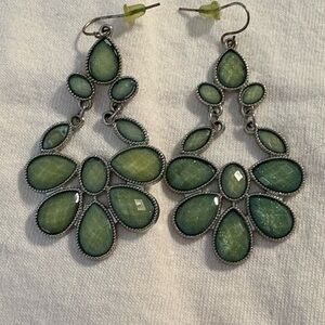 Elegant Green Teardrop Earrings